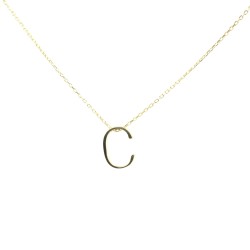 14K Gold C Letter Necklace - Nusrettaki