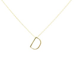 14K Gold D Letter Necklace - Nusrettaki