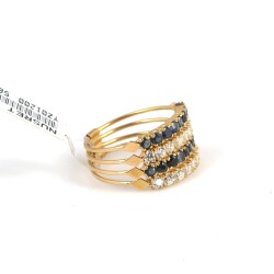 14K Gold 4 Wires Ring With Cz - Nusrettaki (1)