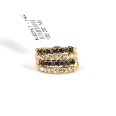 14K Gold 4 Wires Ring With Cz - 4