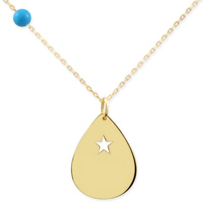 14K Gold Drop Star Name Necklace - 2