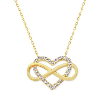 14K Gold Eternity of Love Necklace - 1