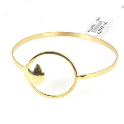 14K Gold Hoop Cuff Bracelet Plain - 3