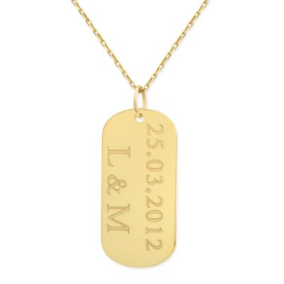 14K Gold Name Tag Necklace - 1