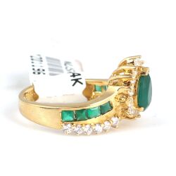 14K Gold Ring With Emerald - 3