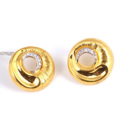 14K Gold Roe Deer Eye Stud Earrings - Nusrettaki