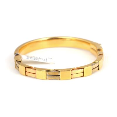 18K Gold Designer Clasp Italian Bangle - 1