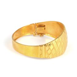 22K Gold Diamond Lines Bangle Bracelet - 3