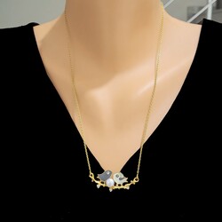 22K Gold Lovebirds Necklace - Nusrettaki