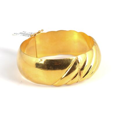 22K Gold Artisancrafted Traditional Hinged Bangle Bracelet - 2