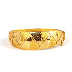 22K Gold Bangle, Beaded Waves - 1