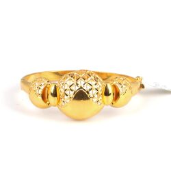 22K Gold Classic Design Hinged Bangle Bracelet - 2