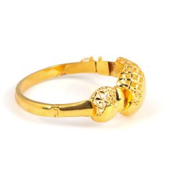 22K Gold Classic Design Hinged Bangle Bracelet - 4