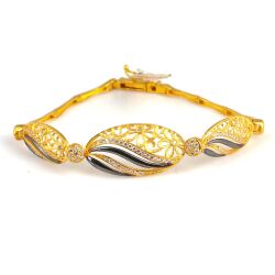 22K Gold Filigree Almond Style Bracelet - 2