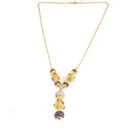 22K Gold Filigree Necklace with Sapphire - 6