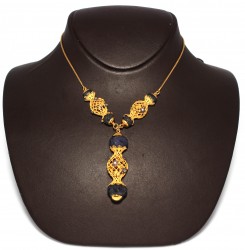 22K Gold Filigree Necklace with Sapphire - 5