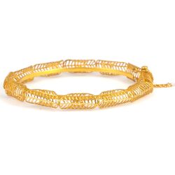 22K Gold Fusion Filigree Patterned Bangle Bracelet - 1