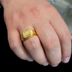 22K Gold Hand-carved Men's Ring - Nusrettaki