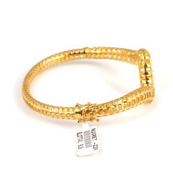 22K Gold Heart Pulses Bangle Bracelet - 2