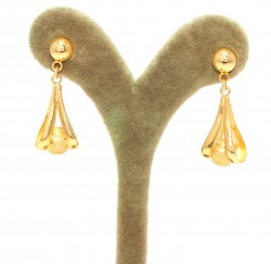 22K Gold Laser Balls Dangle Earrings - Nusrettaki (1)