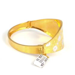 22K Gold Lining Patterned Bangle Bracelet - 3