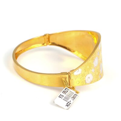 22K Gold Lining Patterned Bangle Bracelet - 3