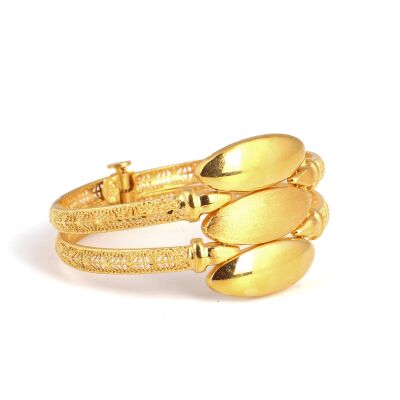 22K Gold Macaron Bangle Bracelet - 1