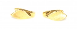 22K Gold Matt Leaf Drop Earrings - 1