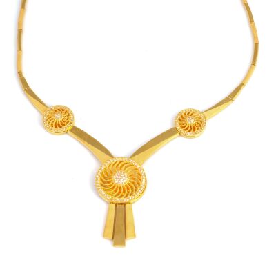 22K Gold Mirror Model Necklace - 1