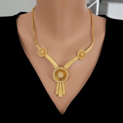 22K Gold Mirror Model Necklace - 1