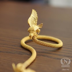 22K Gold Ring Bracelet with Eagle - 7