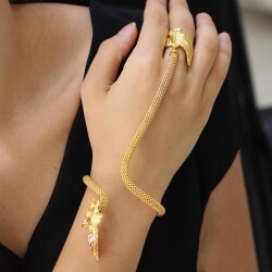 22K Gold Ring Bracelet with Eagle - Nusrettaki