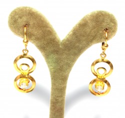 22K Gold Sheet Earrings, Hoop Model - 2