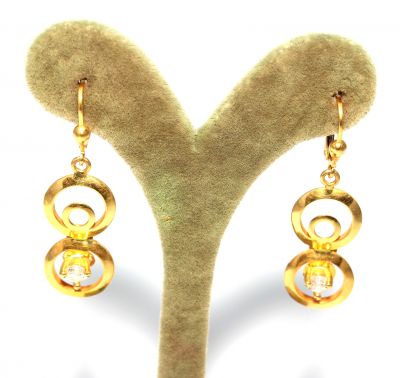 22K Gold Sheet Earrings, Hoop Model - 2