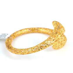 22K Gold Twins Stars Bangle Bracelet - 5