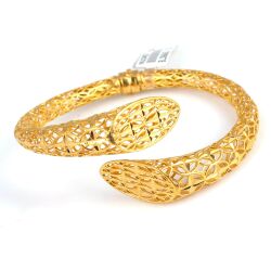 22K Gold Twins Stars Bangle Bracelet - 1