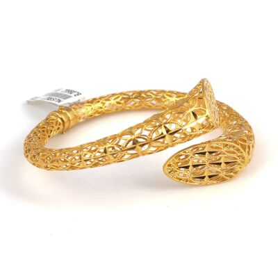 22K Gold Twins Stars Bangle Bracelet - 2