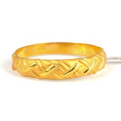 22K Gold X's Design Hinged Bangle Bracelet - 1