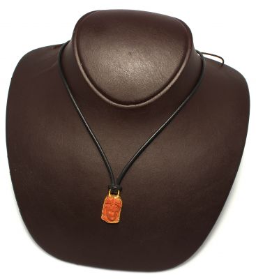 24K Gold Red Ceramic Pendant Necklace - 4