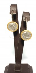 24K Gold & Silver Mix Trojan Soldier Drop Earrings - Nusrettaki (1)