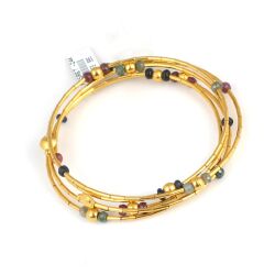 24K Gold Slip On Helix Bangle Bracelets - Nusrettaki (1)