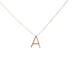 925 Sterling Silver A Letter Necklace - Nusrettaki (1)