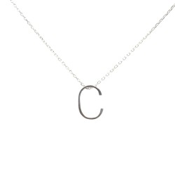 925 Sterling Silver C Letter Necklace - Nusrettaki