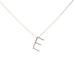 925 Sterling Silver E Letter Necklace - Nusrettaki (1)