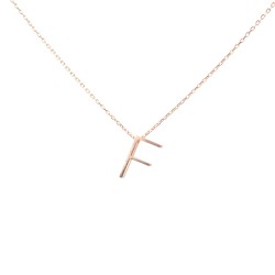 925 Sterling Silver F Letter Necklace - Nusrettaki (1)