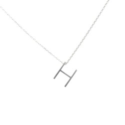 925 Sterling Silver H Letter Necklace - Nusrettaki (1)