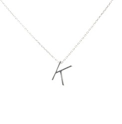 925 Sterling Silver K Letter Necklace - Nusrettaki (1)