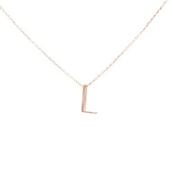 925 Sterling Silver L Letter Necklace - Nusrettaki (1)