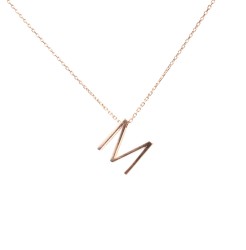 925 Sterling Silver M Letter Necklace - Nusrettaki (1)