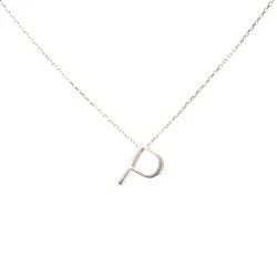 925 Sterling Silver P Letter Necklace - Nusrettaki